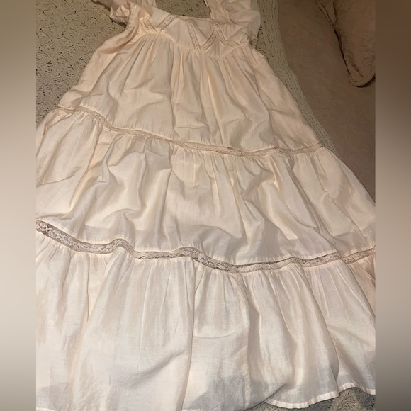 BAND OF THE FREE KAVYA LIGHT TEA LATTICE MAXI DRESS - Picture 14 of 16